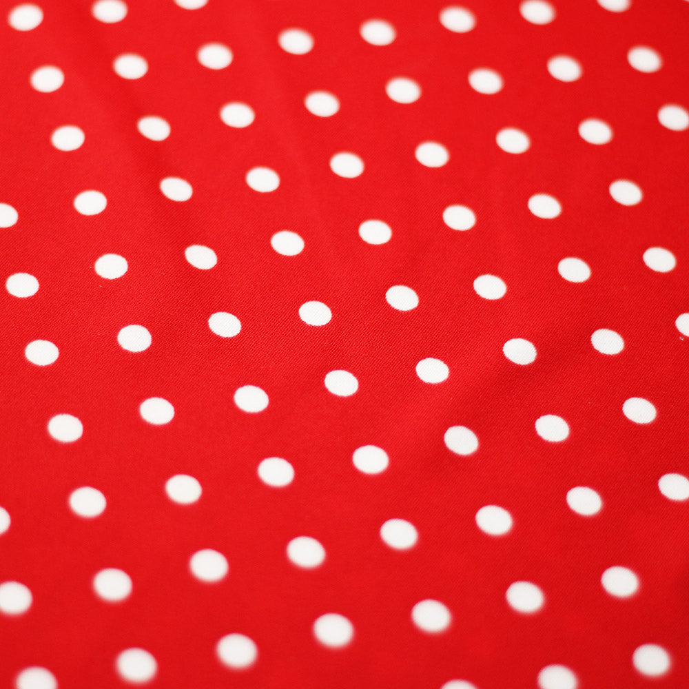 Polka Dots Nylon Spandex Fabric - Multiple Colors Small White Dots, 58/60" Width (1 Yard)