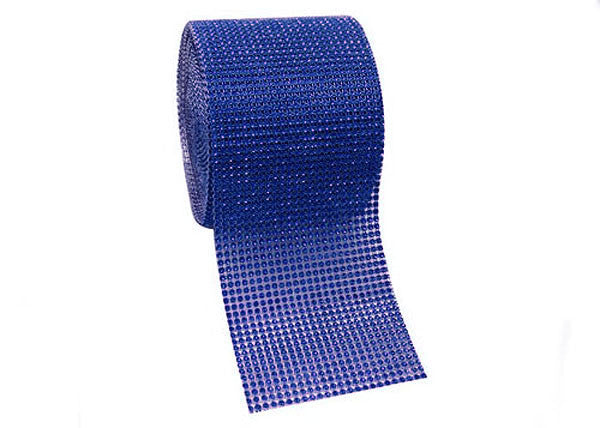 4.5" x 10 yards 24 Rows Royal Blue Diamond Mesh Wrap