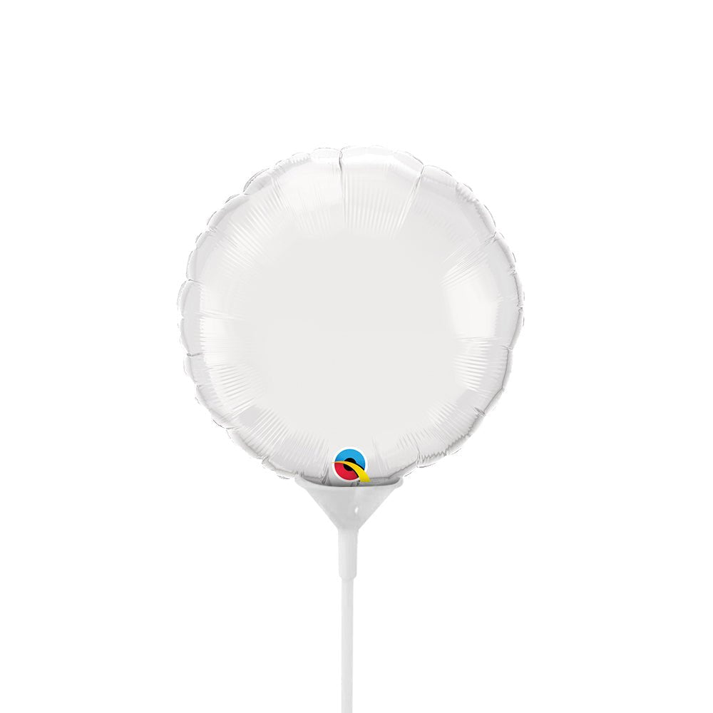 Mini Circle Foil Balloon White 4 Inch