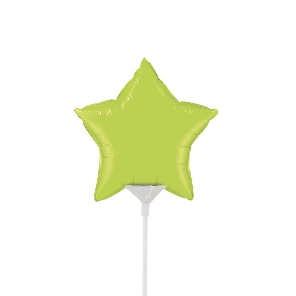 Mini Star Foil Balloon Lime Green