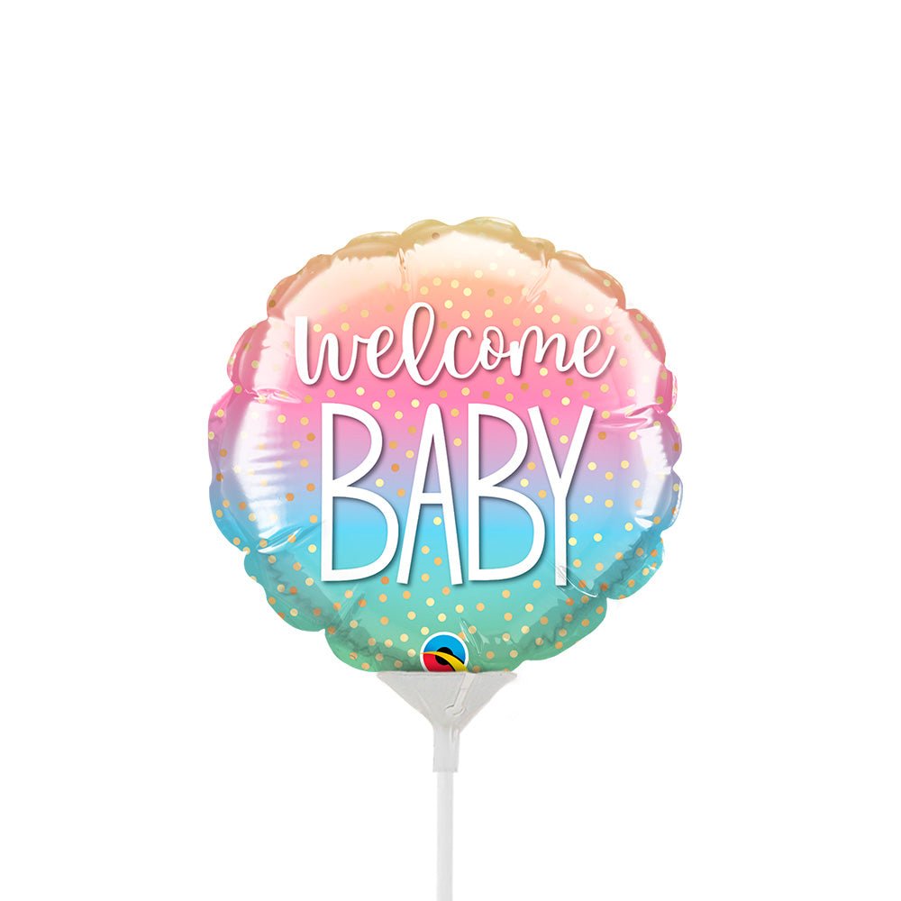Foil Balloon Welcome Baby Rainbow Confetti Mini Shape