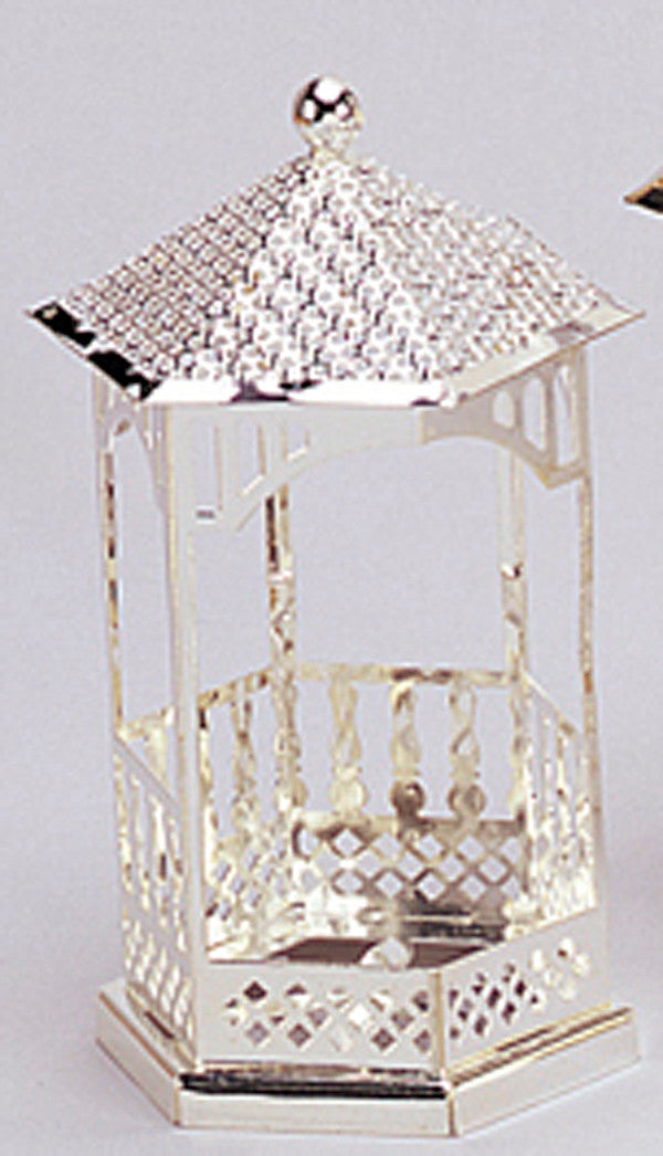 4 Inch Silver Metal Wedding Gazebo Favor Boxes Pack of 12