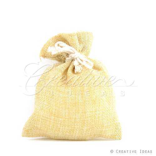 4"X5" Faux Burlap Pouches - Sold By A Dozen Pieces ( 6 Pieces/Inner Pack) (Natural)