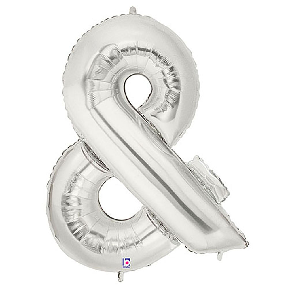 Foil Balloon Silver Ampersand Megaloon