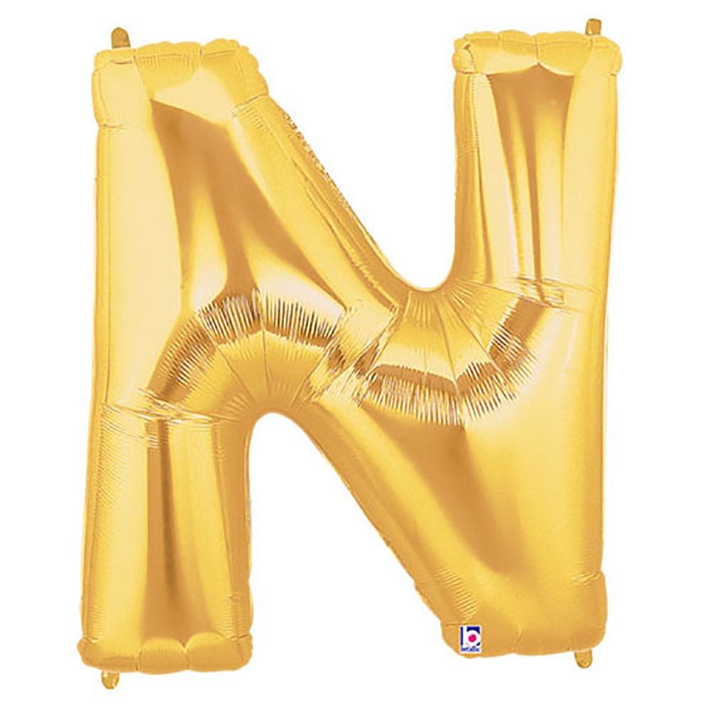 Foil Balloon Letter N Gold Megaloon