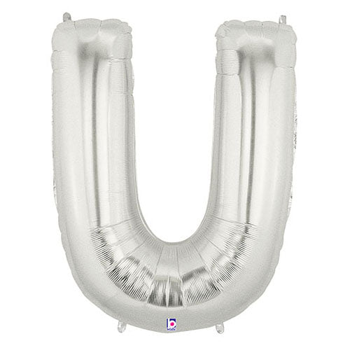 Foil Balloon Letter U Silver Megaloon