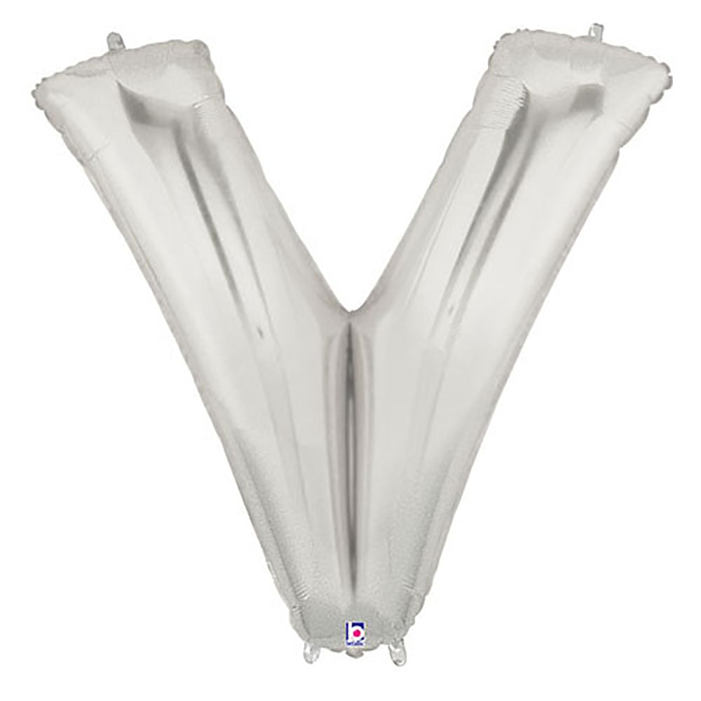 Foil Balloon Letter V Silver Megaloon