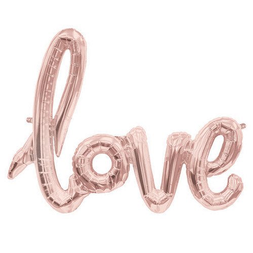 Love Script Foil Balloon Rose Gold