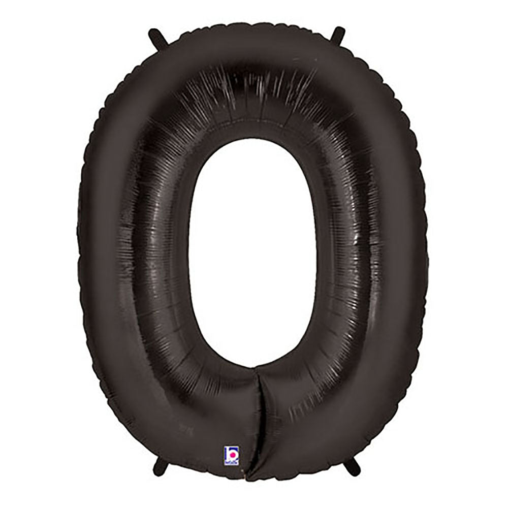 Foil Balloon Number 0 Black Megaloon