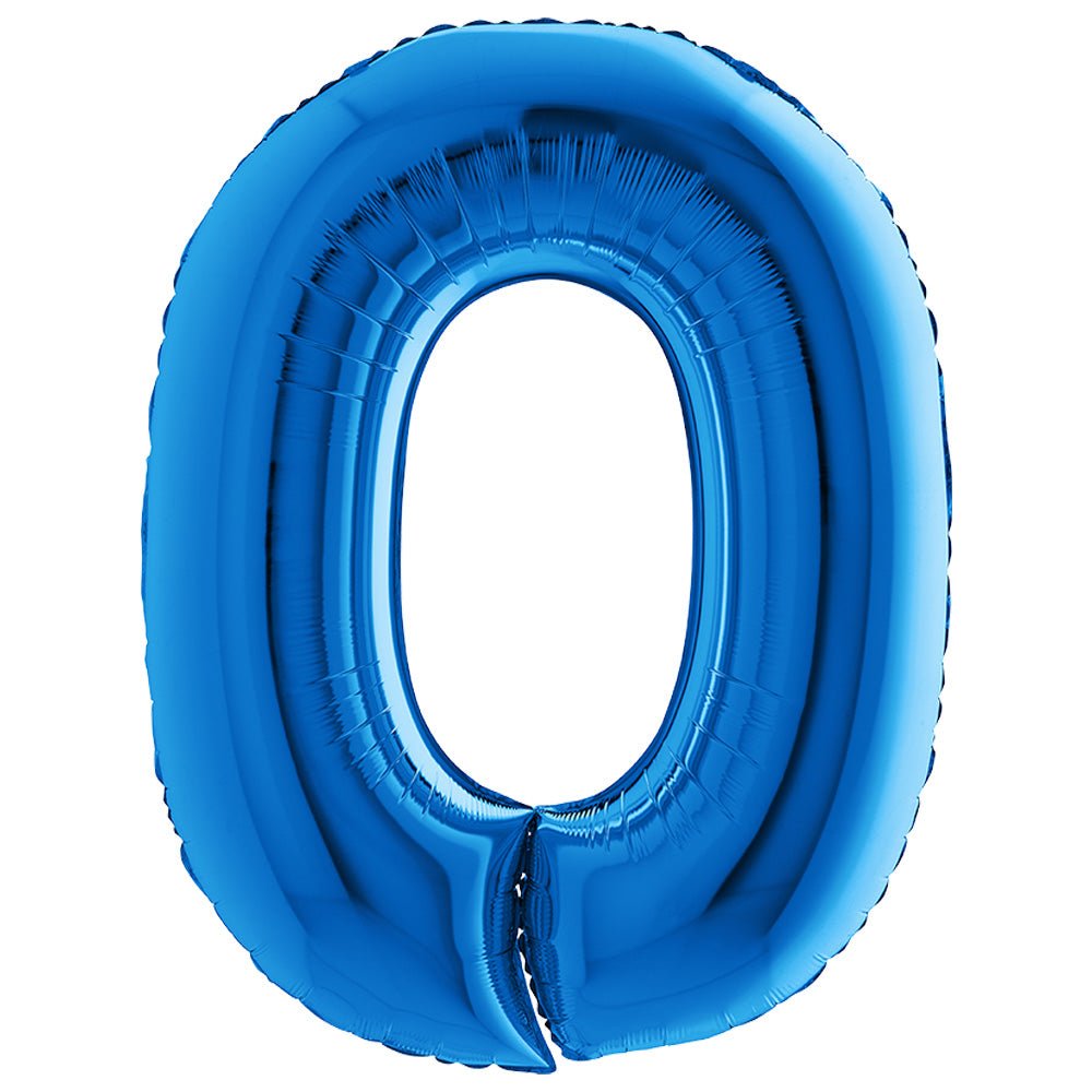 Foil Balloon Number 0 Blue 40 Inch