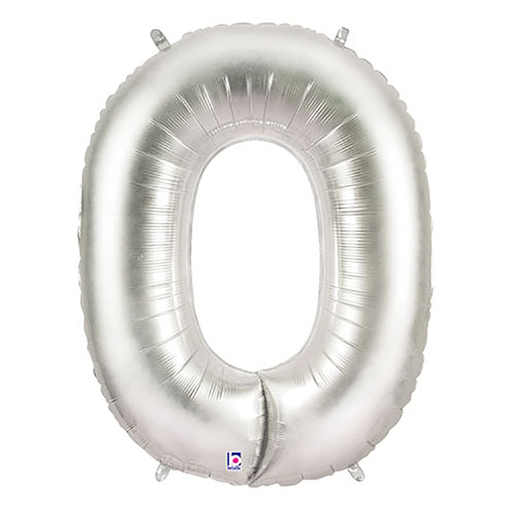 Number 0 Silver Foil Balloon
