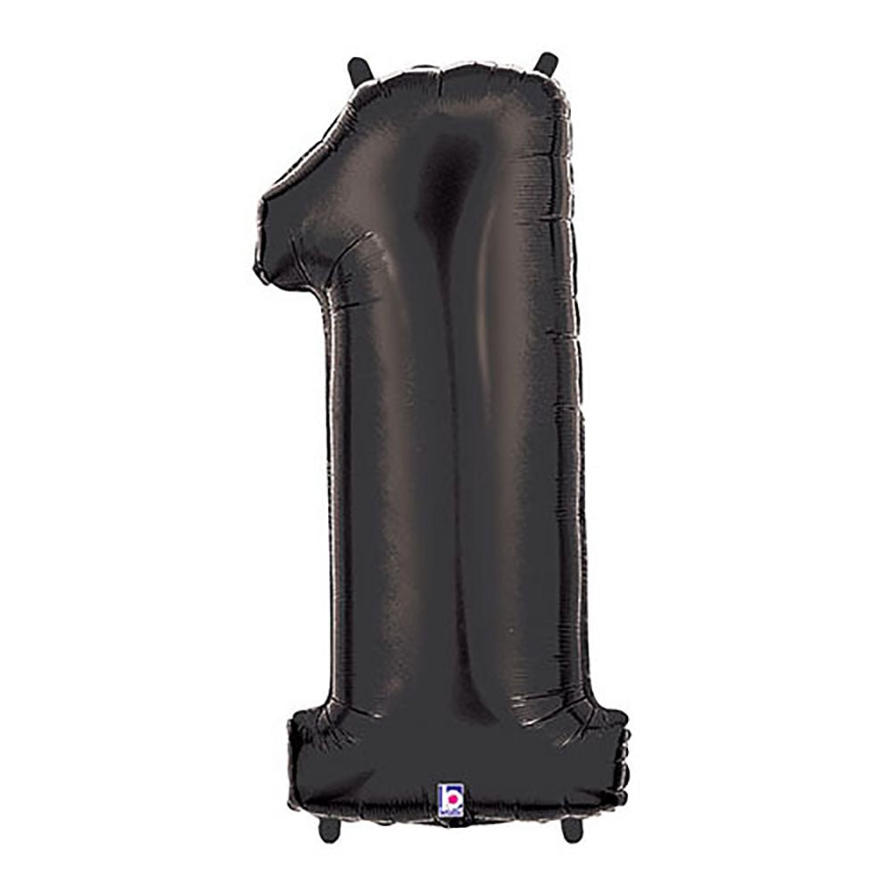 Foil Balloon Number 1 Black Megaloon