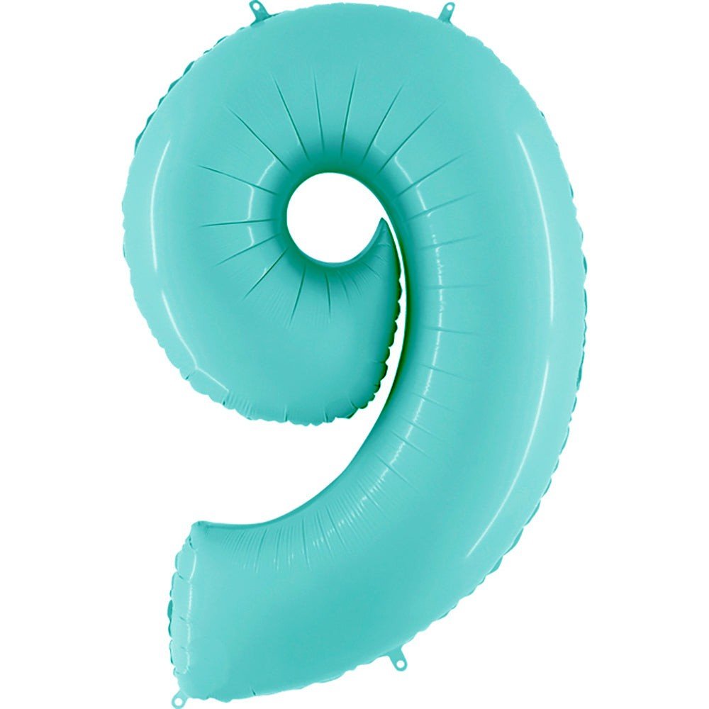 Foil Balloon Number 9 Light Blue