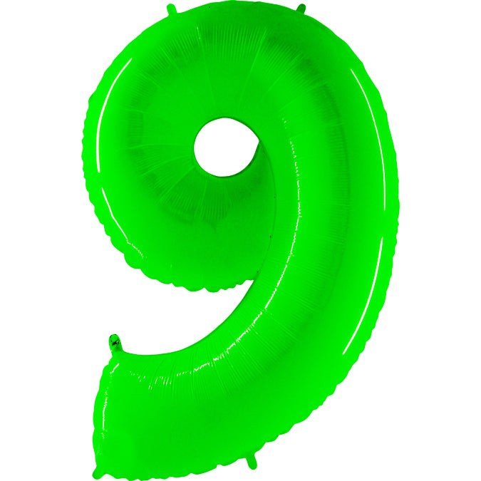 Foil Balloon Number 9 Lime Green 40 Inch