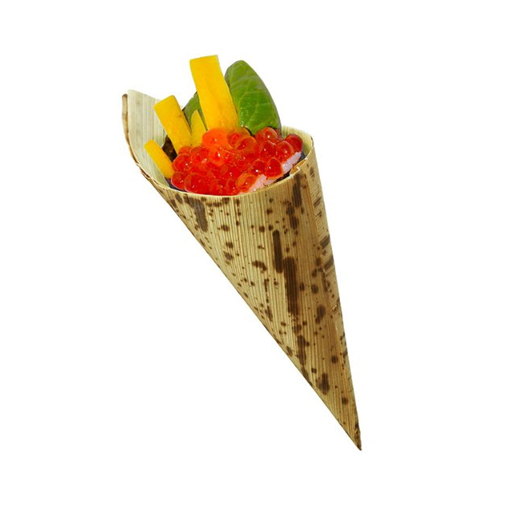 PacknWood 2-Layer Bamboo Leaf Cone, 5.1" - Case of 1000