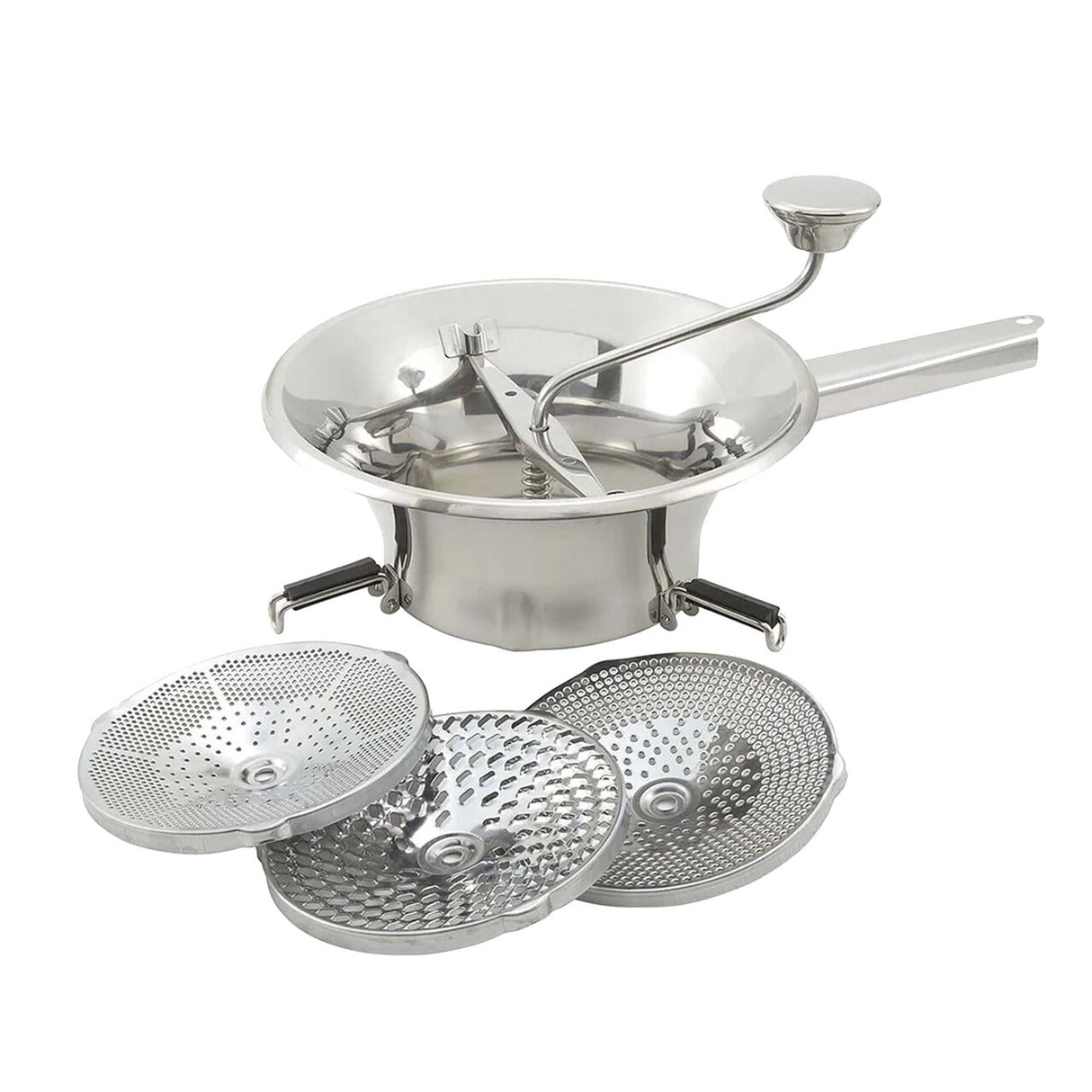 Manual Stainless Steel Food Mill with Plates 9"