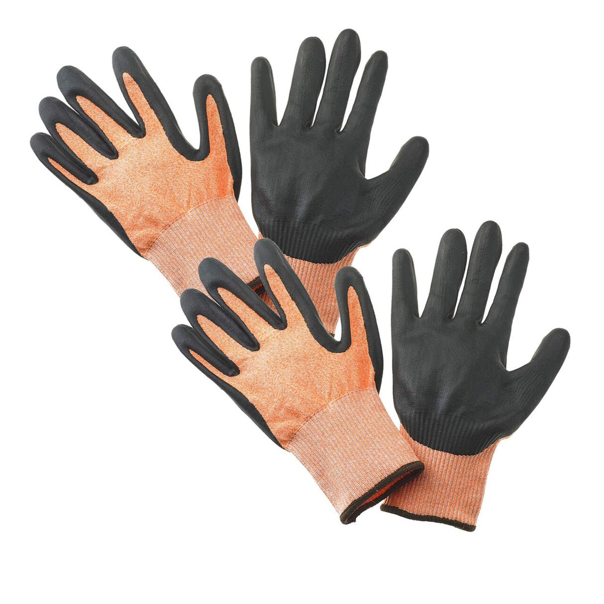 Food Processing Gloves HPPE Reinforced Large Orange Brown Cuff
