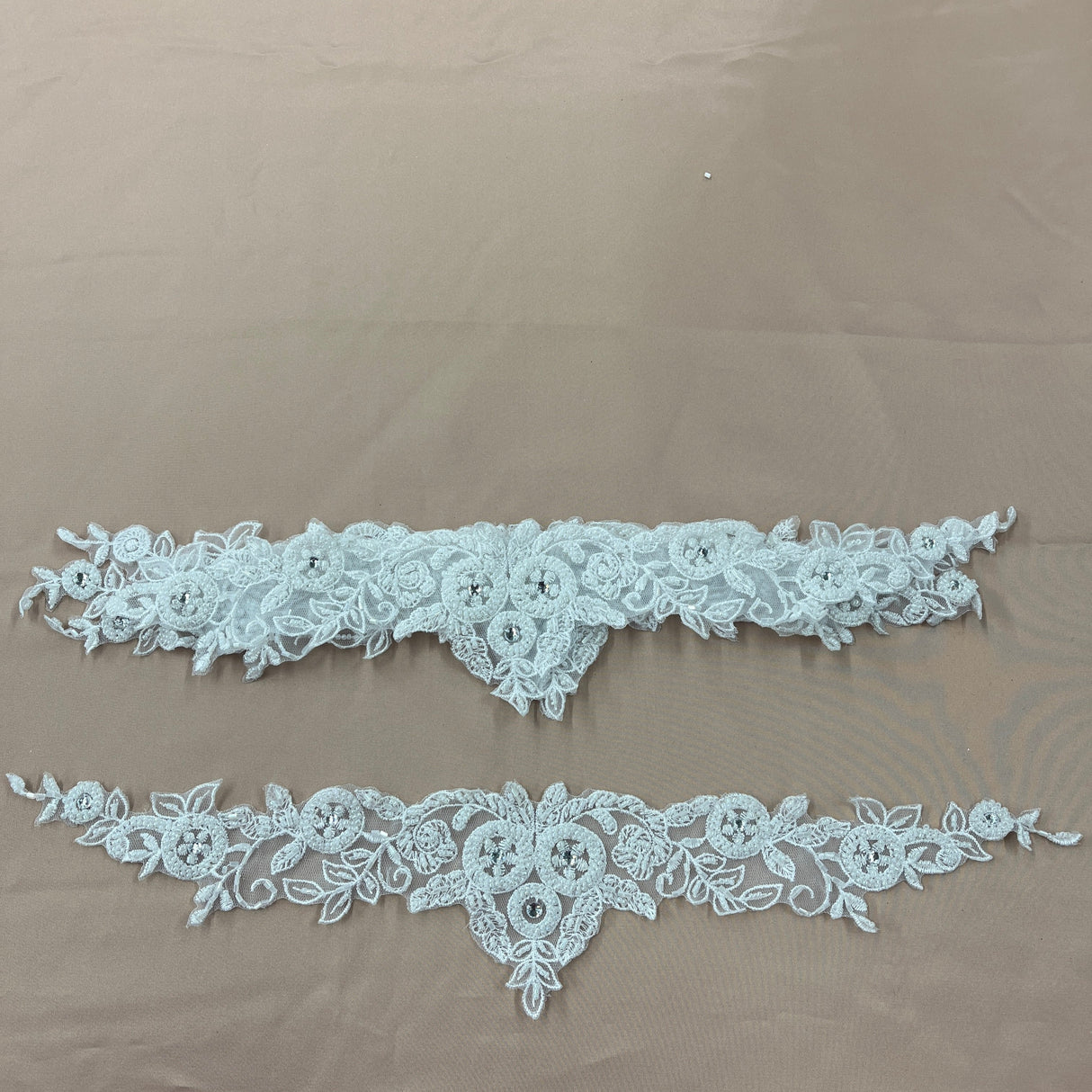 Beaded Lace Applique Embroidered Net Mesh