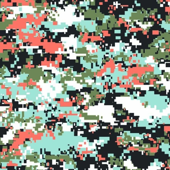 Printed Spandex Pixel Camo Fabric