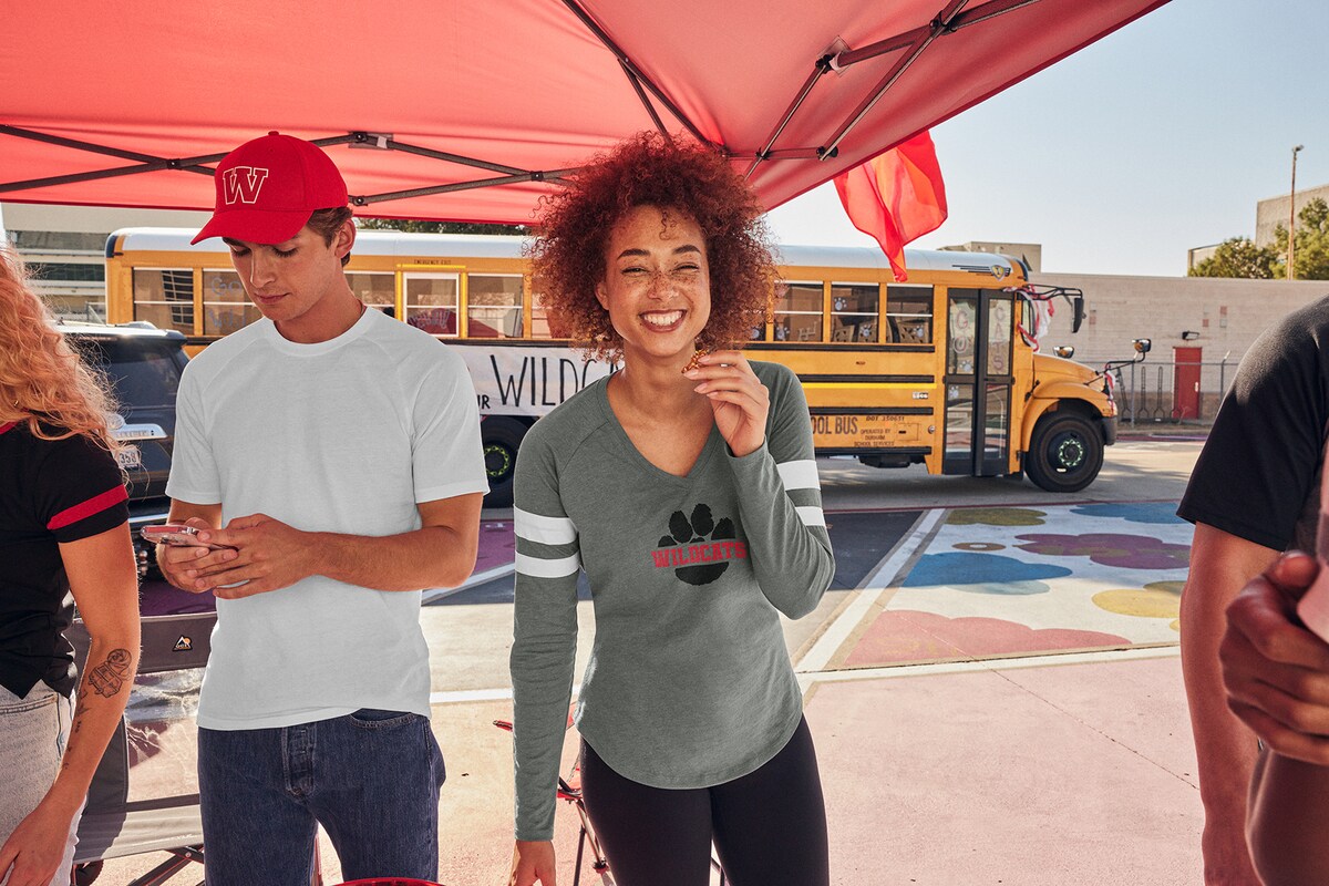 Sport-Tek® Women's Halftime Stripe Long Sleeve V-Neck Tee