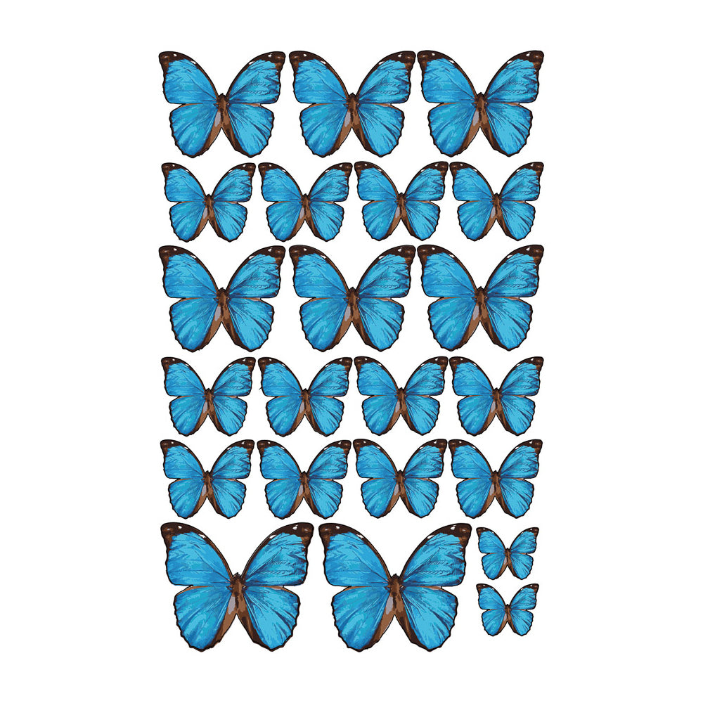 Crystal Candy Vivid Blue Edible Butterflies - Pack of 22