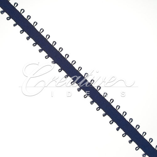 3/16" Double Face Picot Ribbon - 50 Yards (Navy Blue)