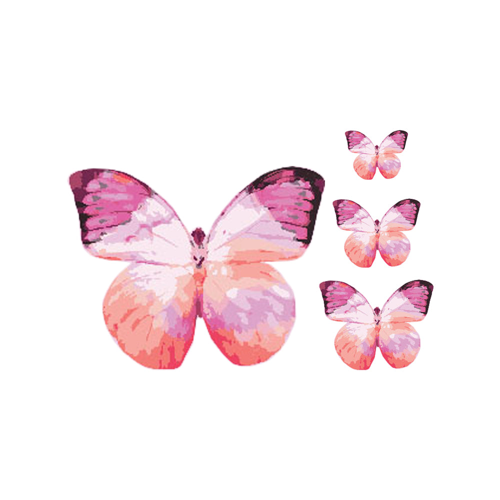 Crystal Candy Fluttery Pink Edible Butterflies - Pack of 22