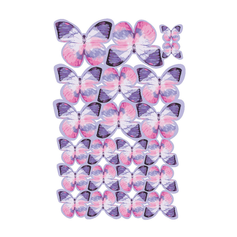 Crystal Candy Fluttery Purple Edible Butterflies - Pack of 22