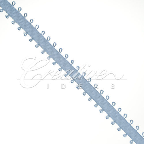 3/16" Double Face Picot Ribbon - 50 Yards (Antique Blue)