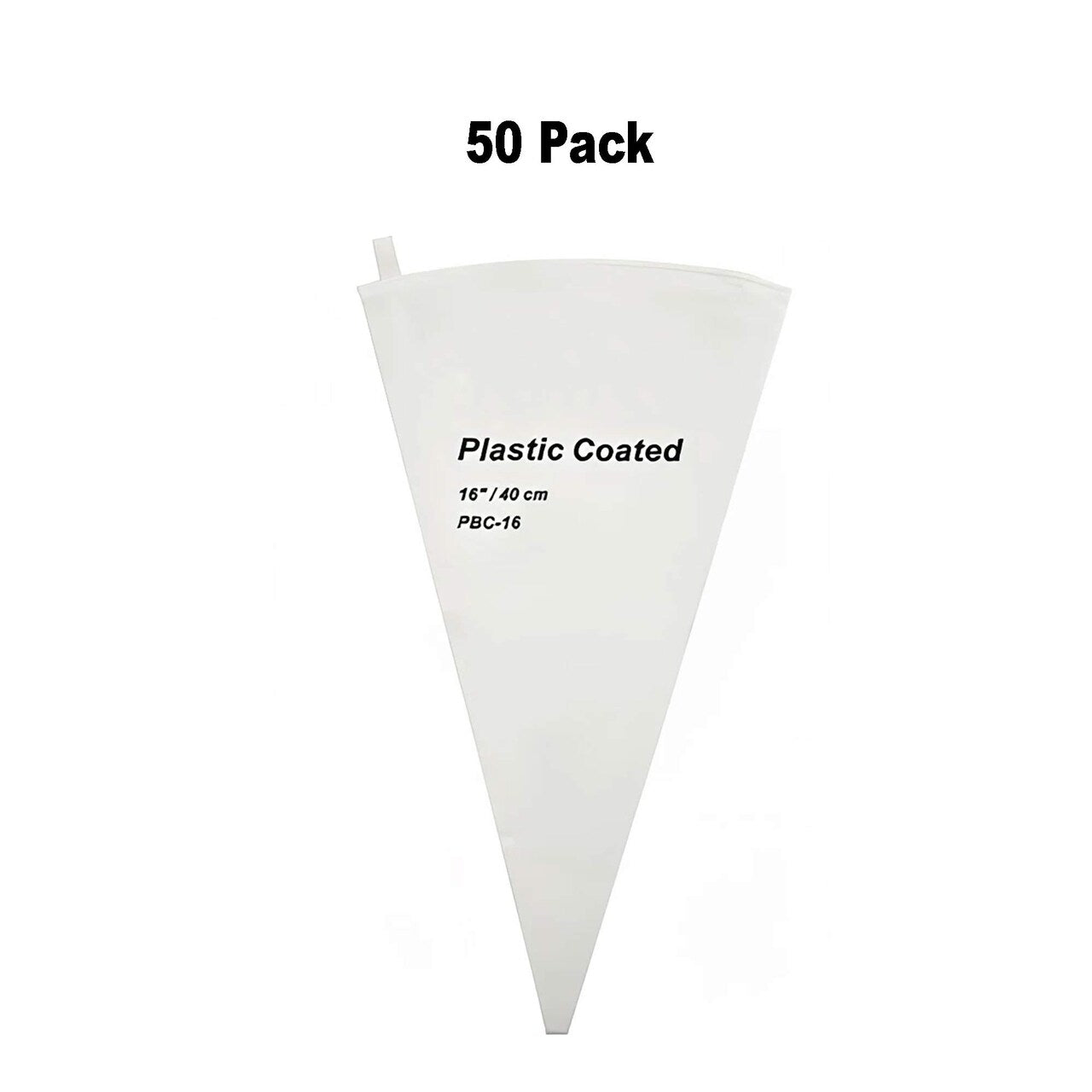 16 Inch Pastry Bag Cotton with Plastic Coating White