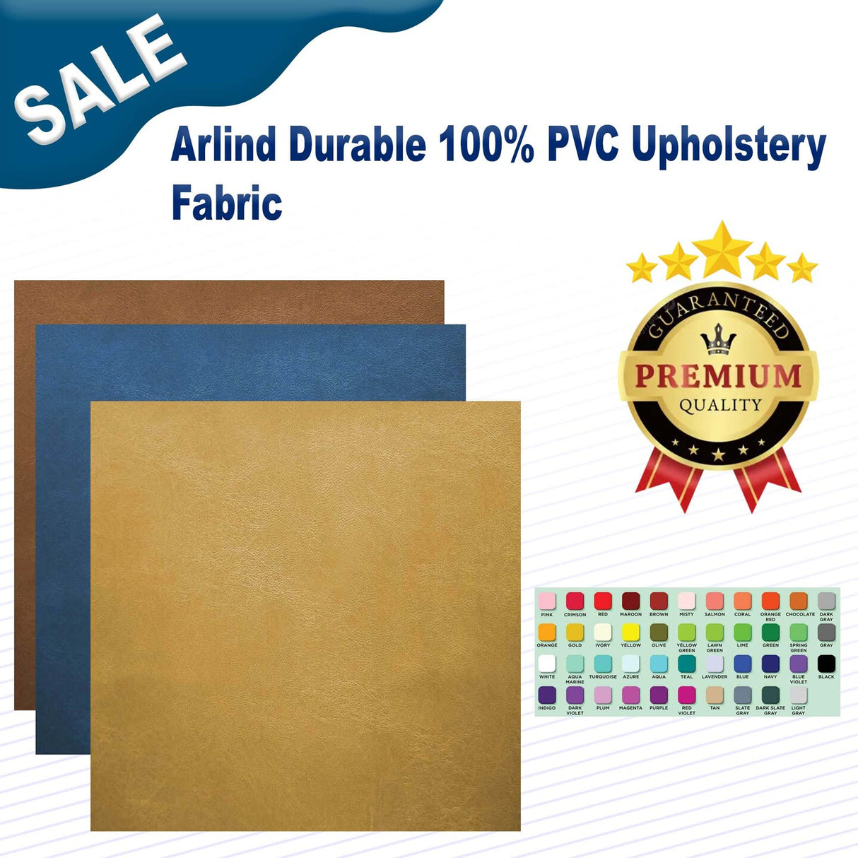 1 Yard Arlind Durable 100% PVC Upholstery Fabric