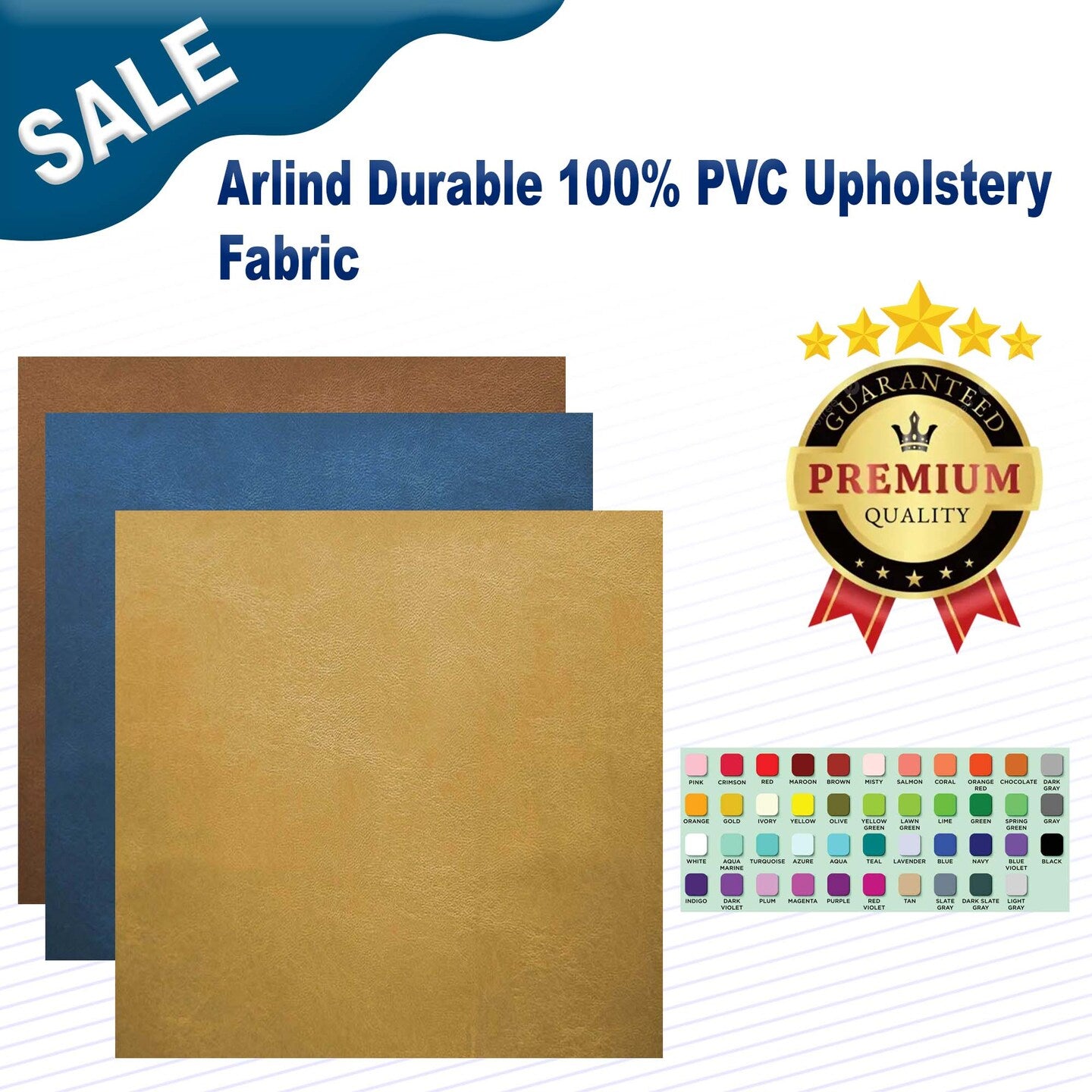 1 Yard Arlind Durable 100% PVC Upholstery Fabric