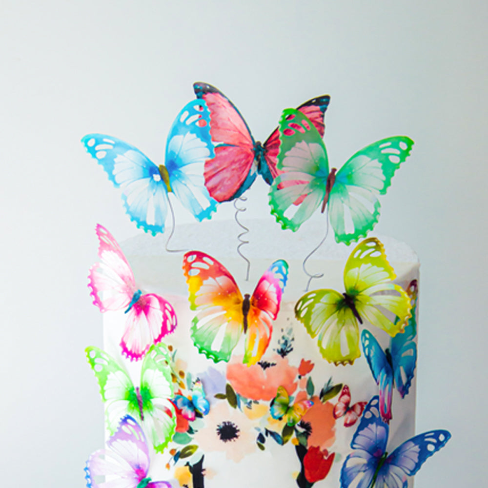 Crystal Candy Color Splash Edible Butterflies - Pack of 22