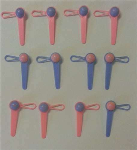 1-1/2" Baby Rattle Cupcake Picks - 12 Pack