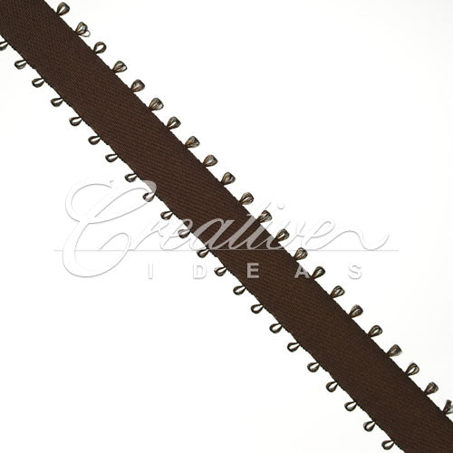 3/8" Double Face Picot Ribbon - 50 Yards (Brown)