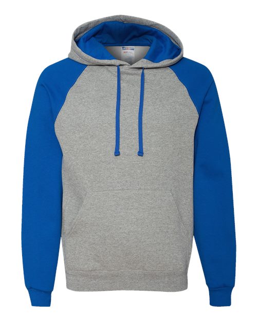 JERZEES® Nublend Colorblocked Raglan Hooded Sweatshirt
