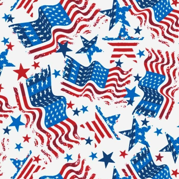 Printed Spandex USA Flag Activewear Fabric