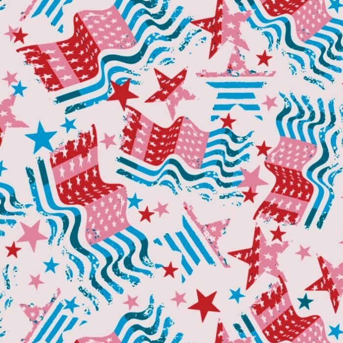 Printed Spandex USA Flag Activewear Fabric