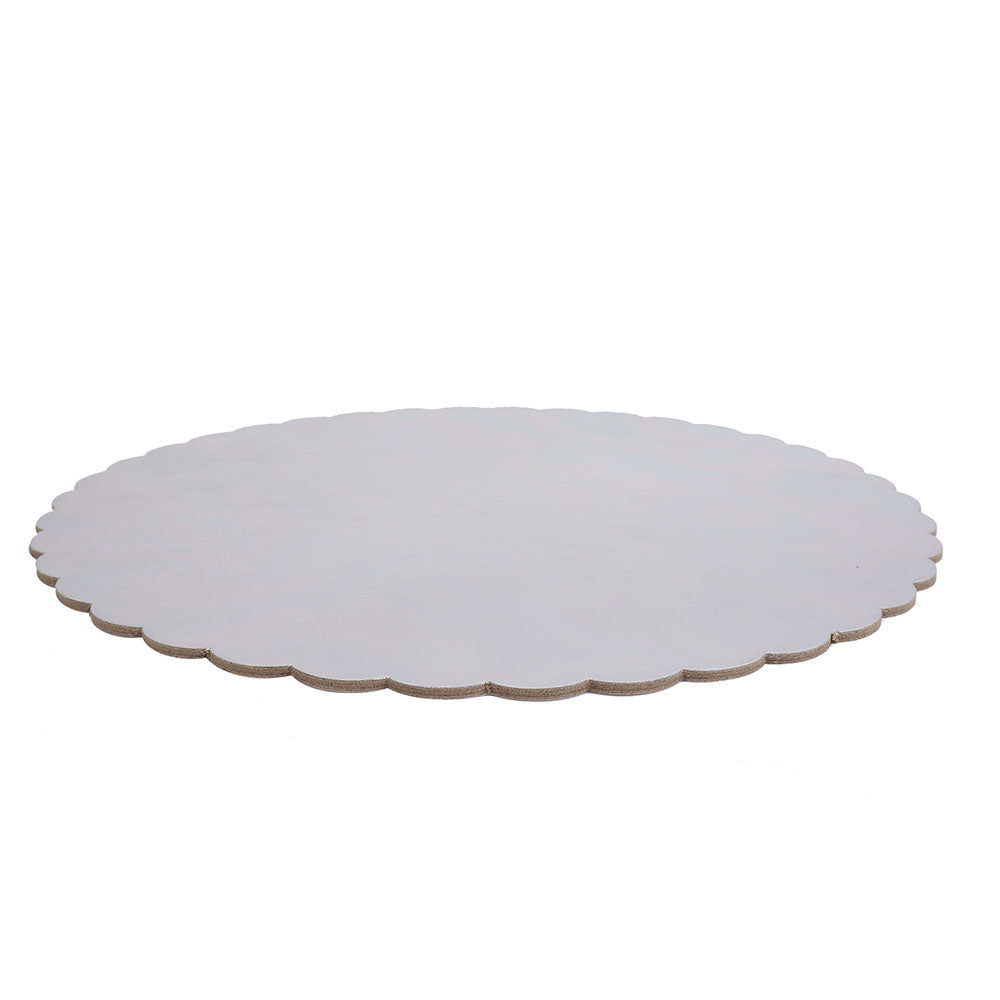 Round Silver Scalloped Cake Board, 12" x 3/32" - Pack of 5