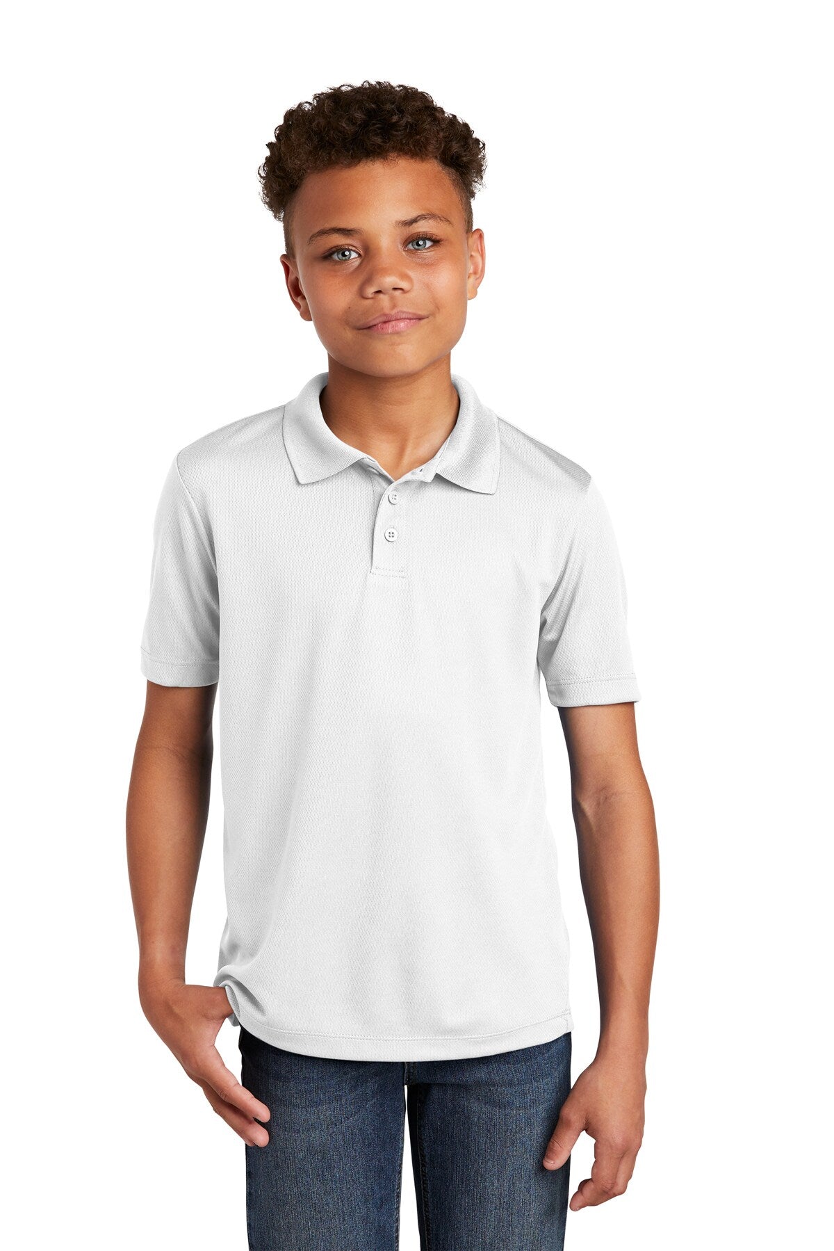 Sport-Tek® Youth Posi Charge Racer Mesh Collared Neck Half Sleeve Polo