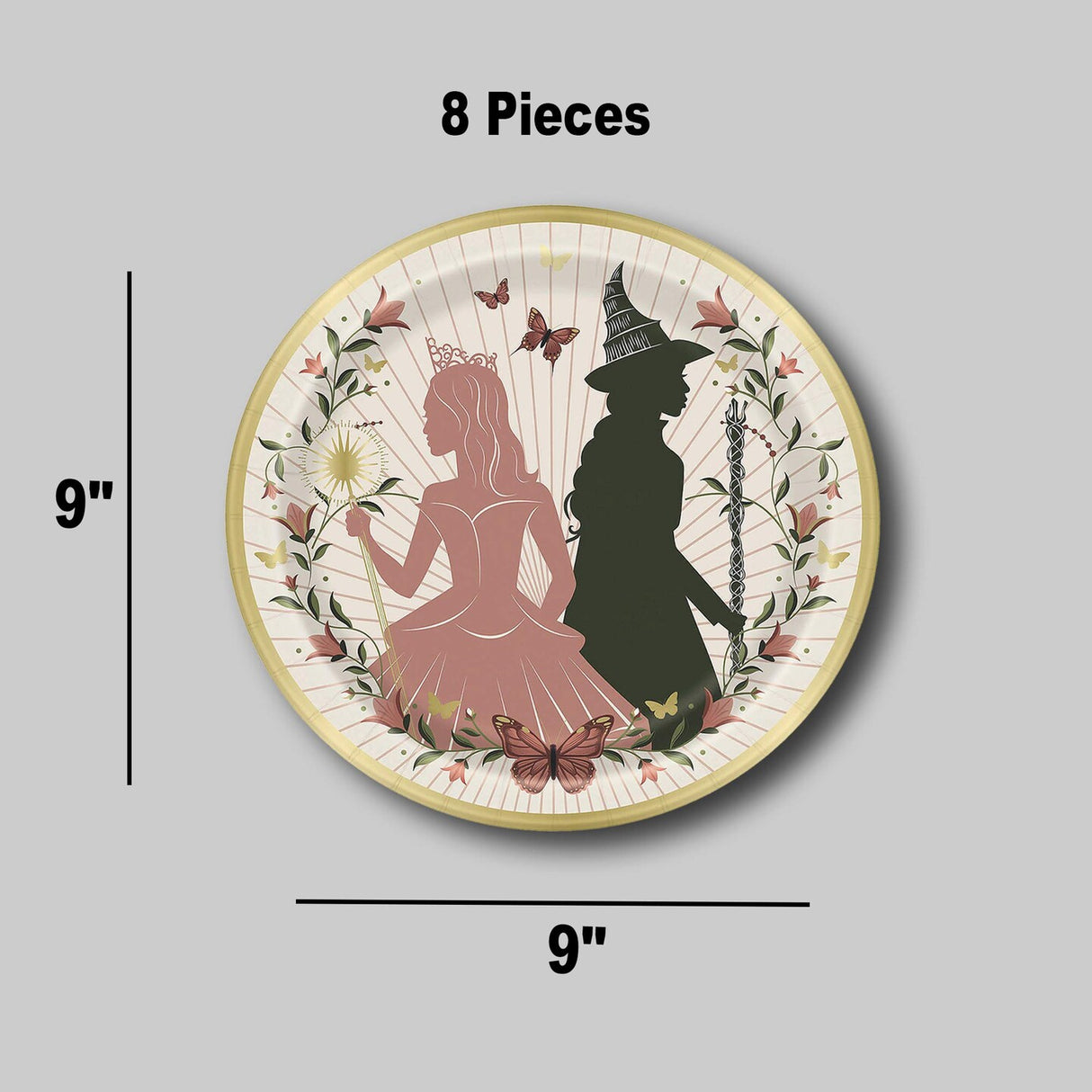 8 Count Wicked Party Disposable Paper Dinner Plates for Birthday Themed Celebration 7"