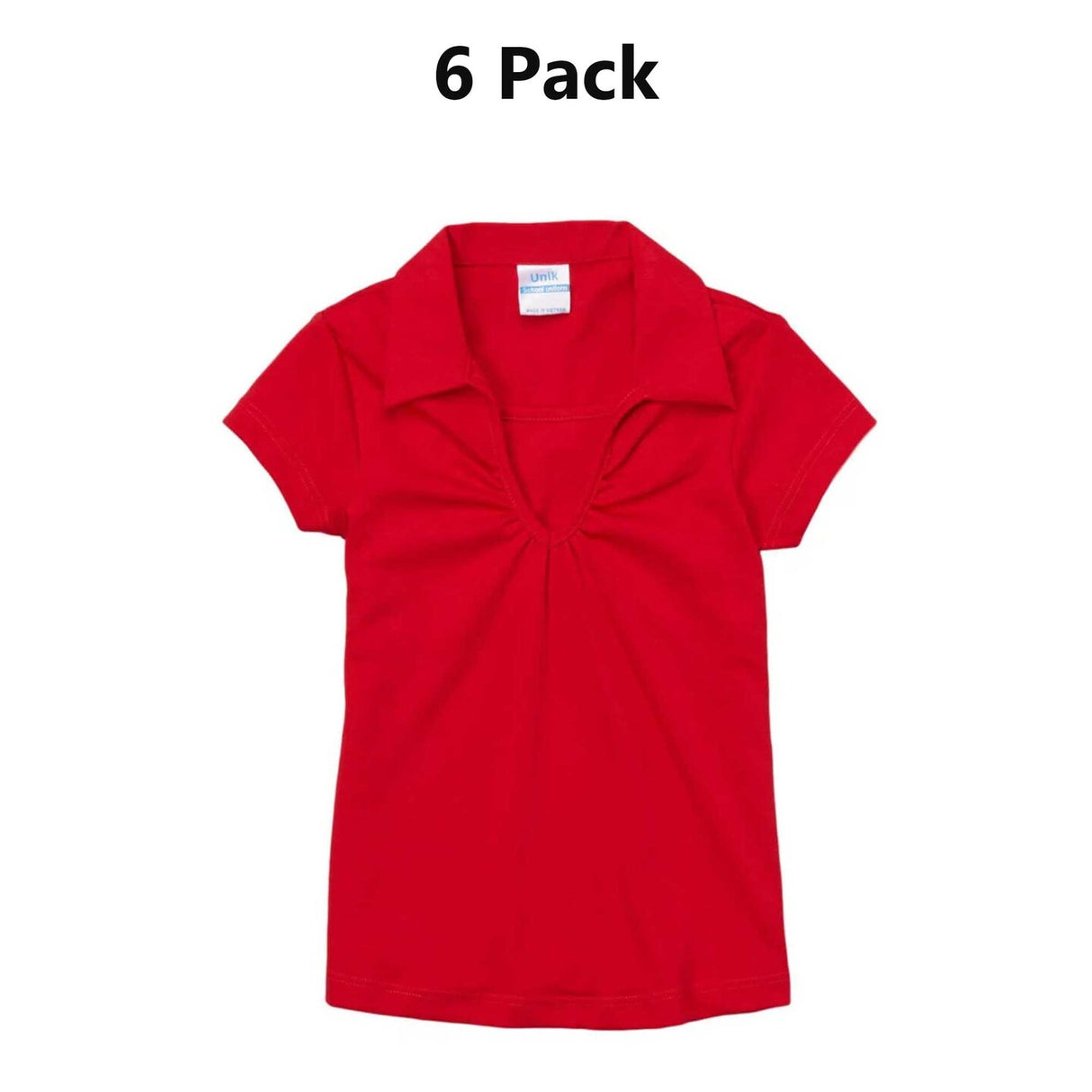 Girl's Uniform V Neck Collar Shirt