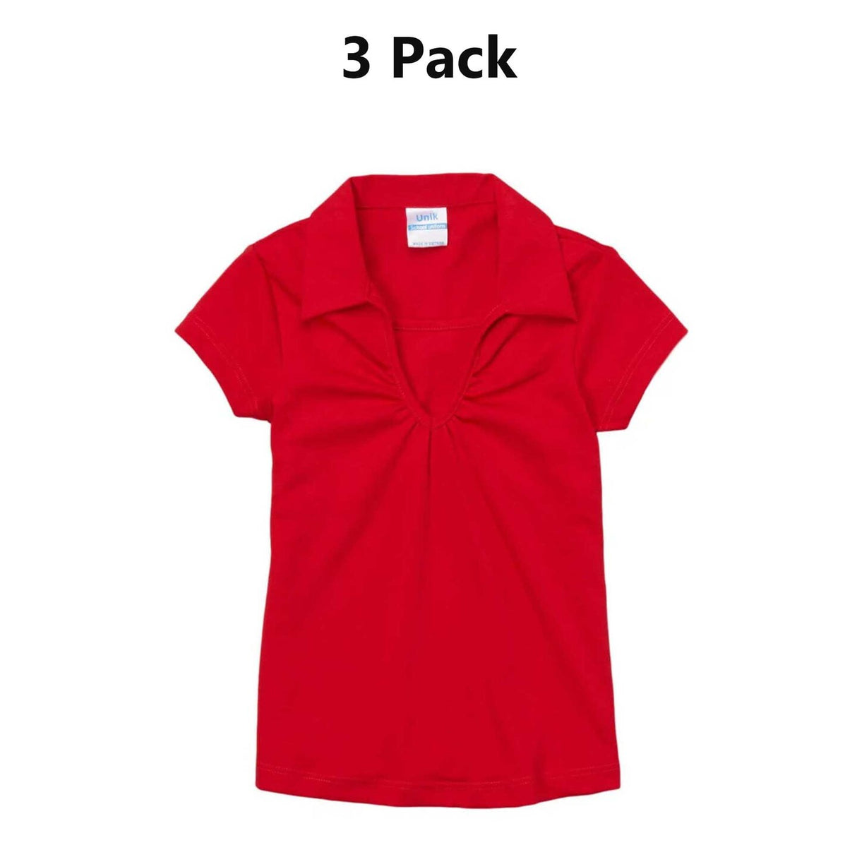 Girl's Uniform V Neck Collar Shirt