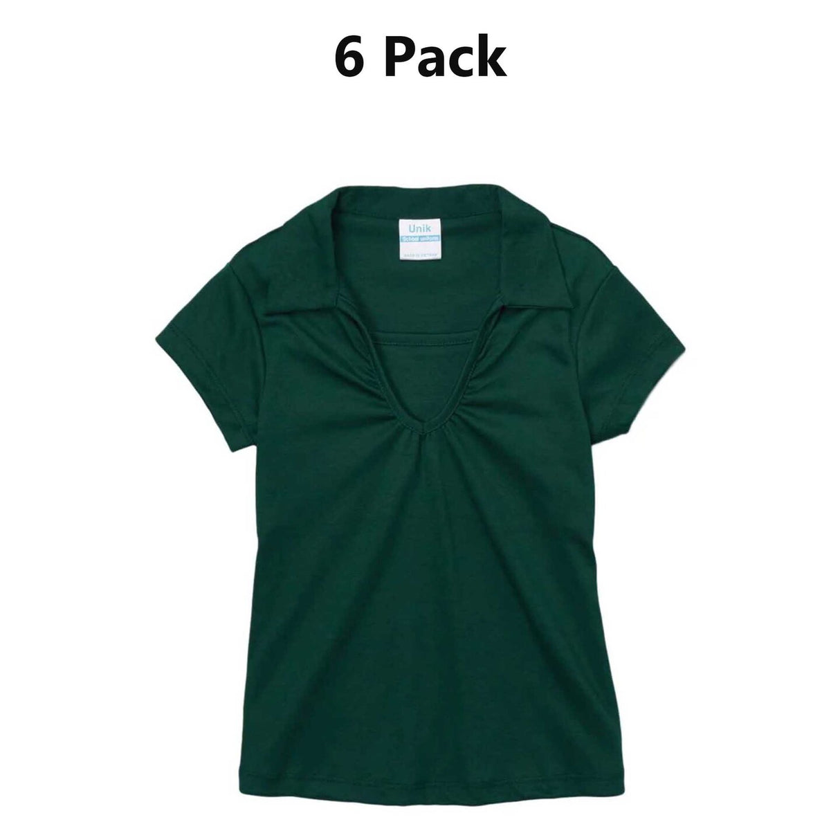 Girl's Uniform V Neck Collar Shirt