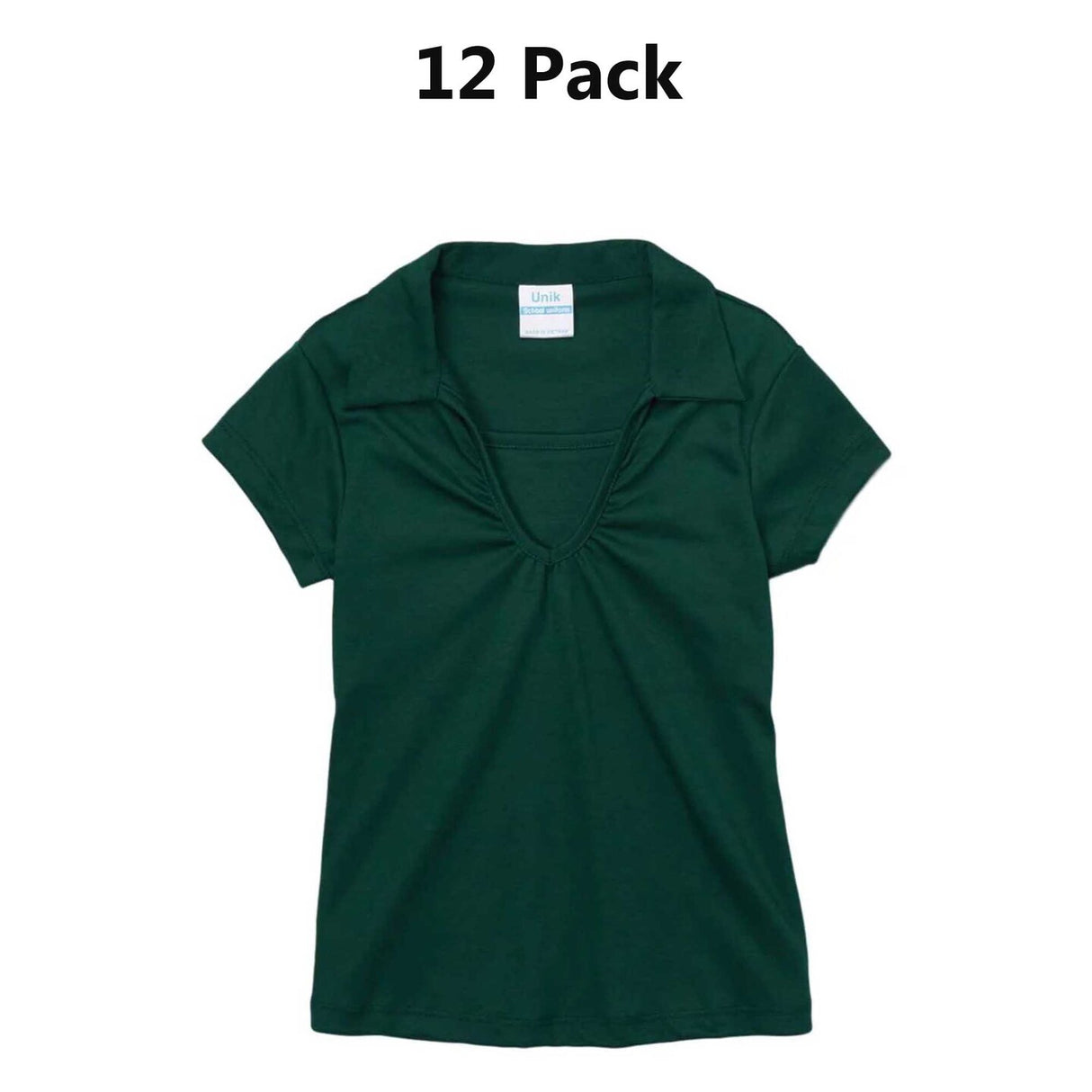 Girl's Uniform V Neck Collar Shirt