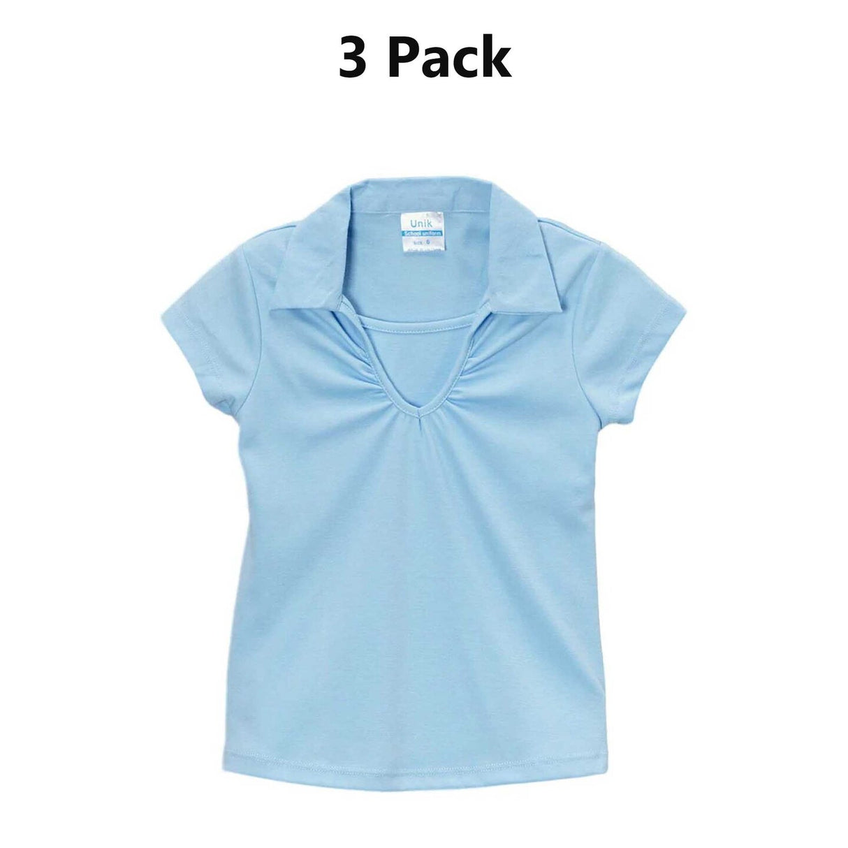 Girl's Uniform V Neck Collar Shirt
