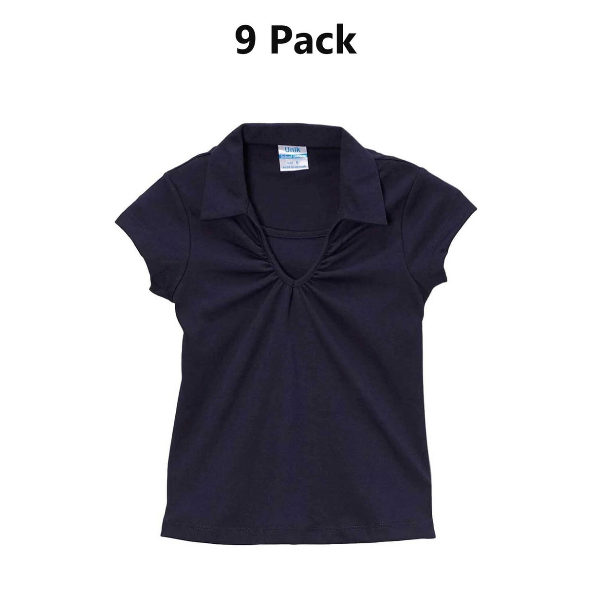 Girl's Uniform V Neck Collar Shirt