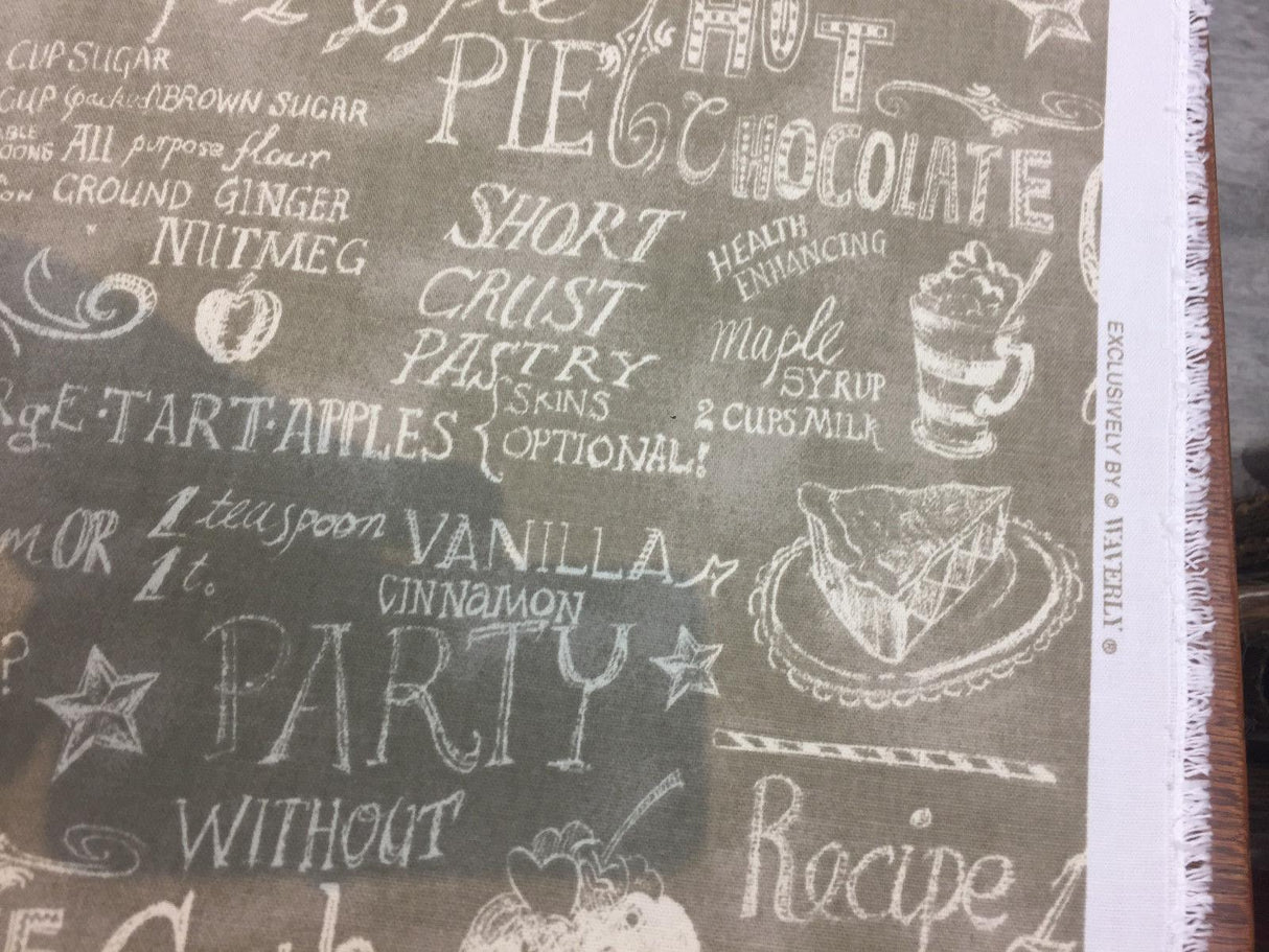 Easy As Pie Almond Waverly Cotton Fabric - Script Print, Almond, 54" Width (1 Yard)