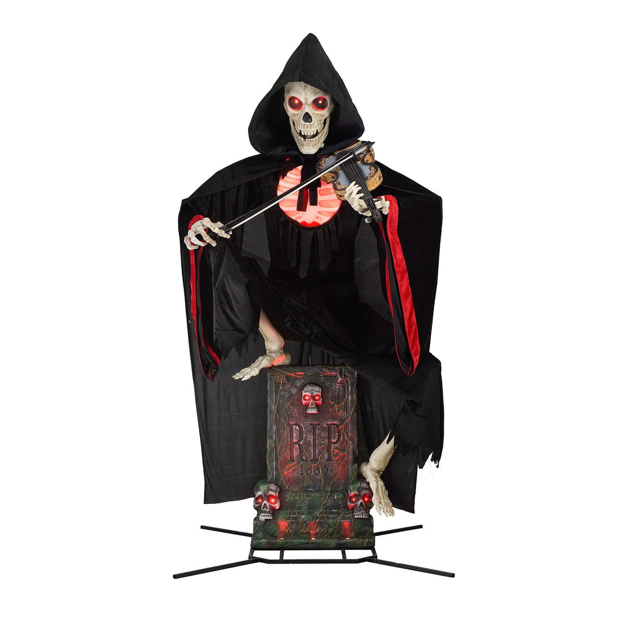 9 Foot Pre Lit Animated Graveyard Violinist Halloween Decoration