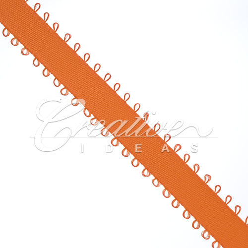 3/8" Double Face Picot Ribbon - 50 Yards (Orange)